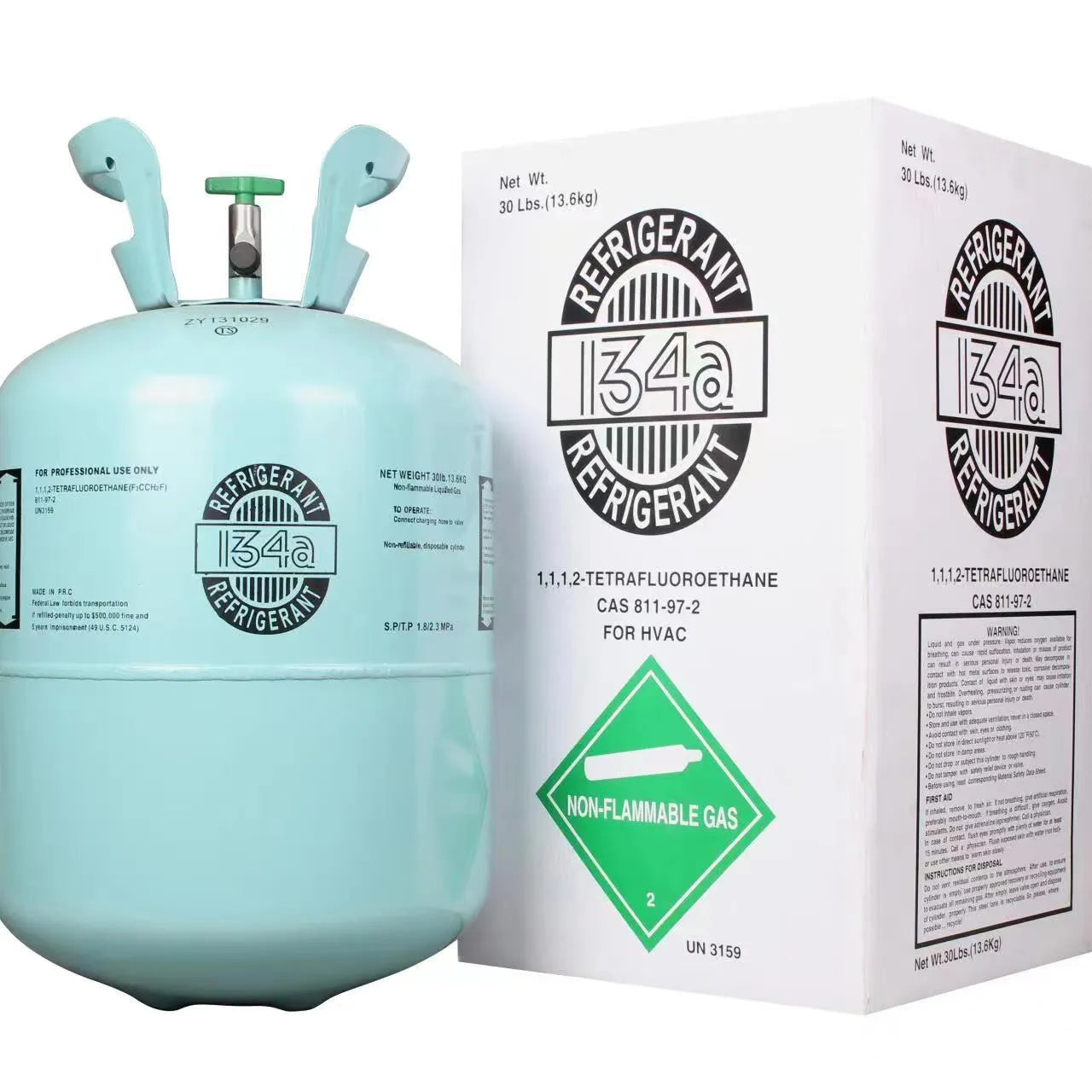 30lb R-134a Refrigerant, HVAC, 1/4 ACME