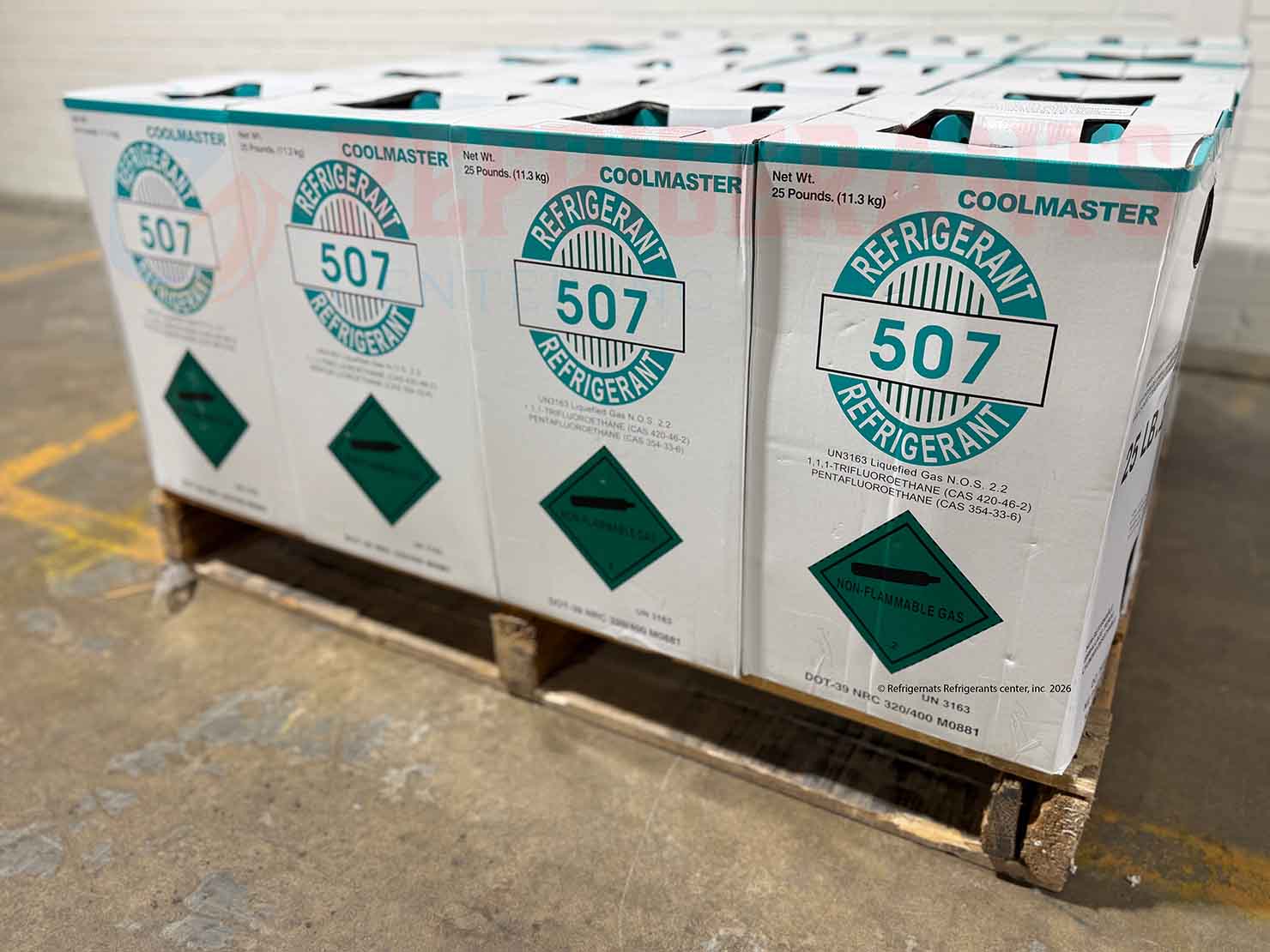 R-507 Refrigerant – Half Pallet (20 × 25 lb)