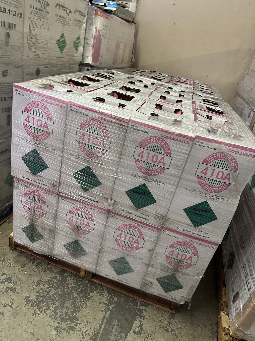 Full Pallet – 40 × 25lb R-410A Refrigerant, Free Freight