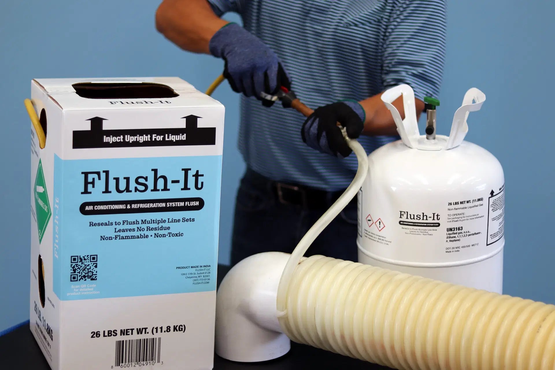26lb Flush-It Refrigerant Cleaner with Gauge – Made in USA
