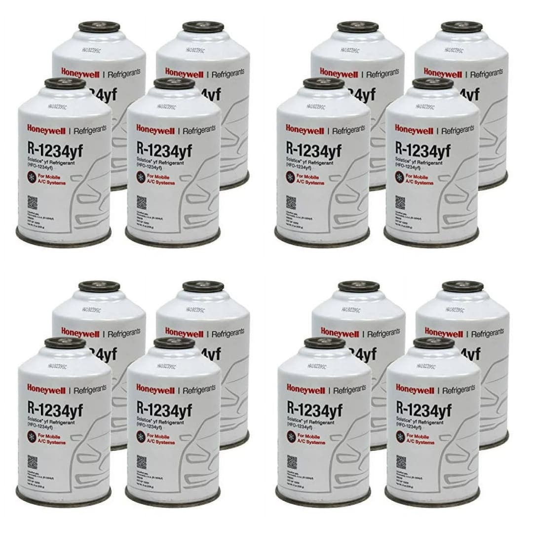 Honeywell R-1234yf Refrigerant – 16 Cans (8oz Each), Genuine – Made in USA