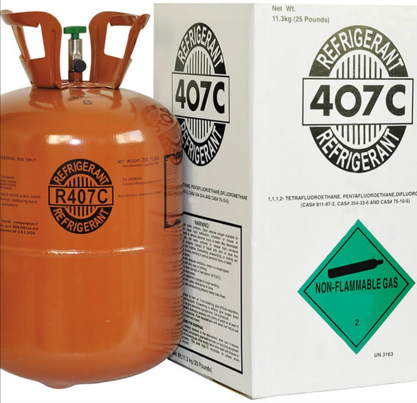 25lb R-407C Refrigerant, Factory Sealed